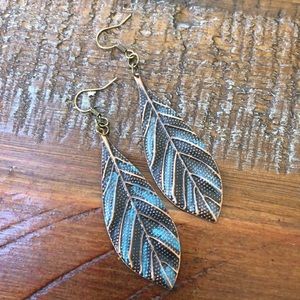 Metal leaf earrings